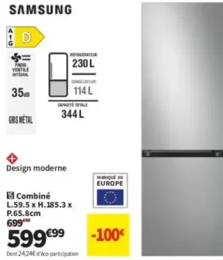 Samsung Combiné RL34C601DSA Réfrigérateur