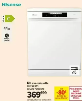 Lave-vaisselle Hisense HS643C90W