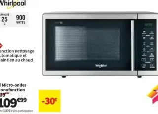 Whirlpool Micro-ondes monofonction MWP251SX