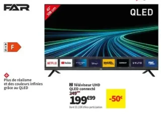 Téléviseur UHD QLED connecté FAR QL43CH262S