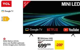 TCL Téléviseur UHD Mini Led connecté