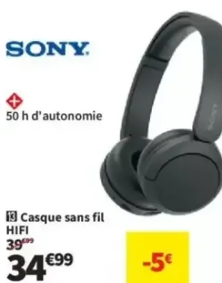 SONY Casque sans fil HIFI WHCH520B-CE7