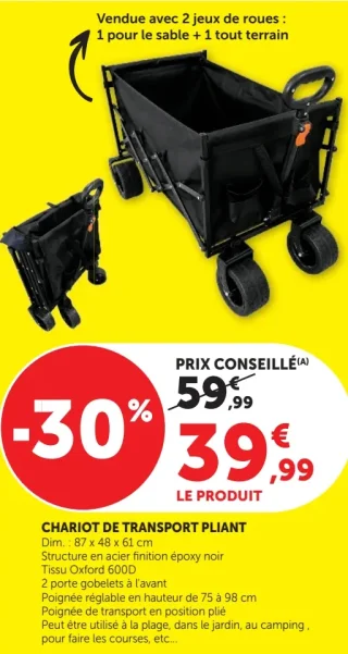 Chariot de transport pliant
