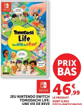 JEU NINTENDO SWITCH TOMODACHI LIFE: UNE VIE DE REVE