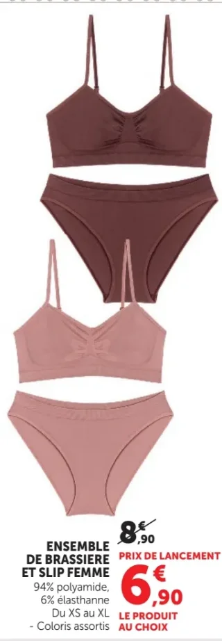 Ensemble de brassière et slip femme