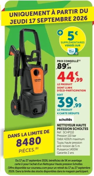 Nettoyeur haute pression Scholtes SCHP110