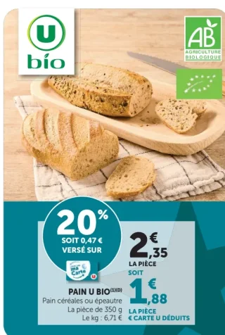Pain U BIO Pain céréales ou épeautre