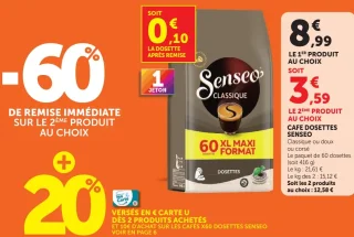 Café dosettes Senseo Classique, doux ou corsé