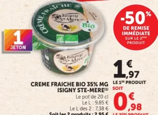 Crème fraîche bio 35% MG Isigny Ste-Mère