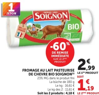 Fromage au lait pasteurisé de chèvre Bio Soignon