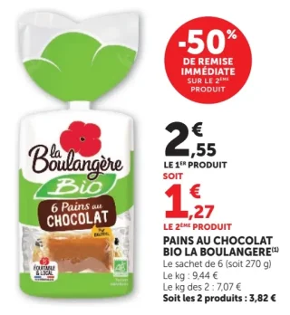 Pains au chocolat Bio La Boulangère