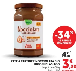 Pâte à tartiner Nocciolata Bio Rigoni di Asiago