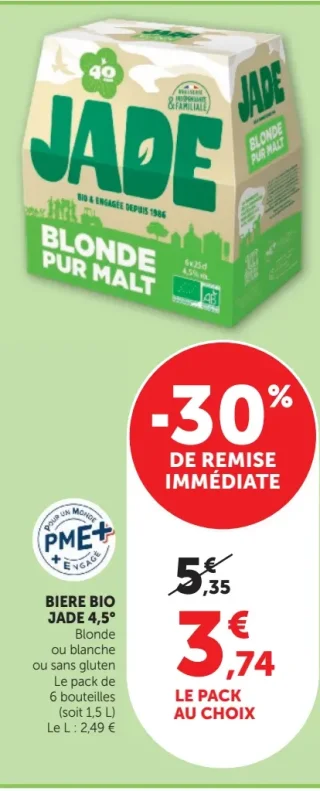 Bière Bio Jade 4,5°