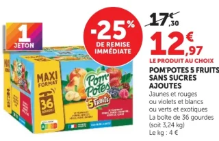 Pom'Potes 5 fruits sans sucres ajoutés
