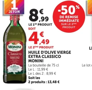 Huile d'olive extra classico Monini