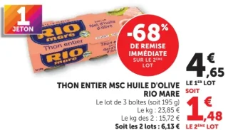 Thon entier MSC huile d'olive Rio Mare