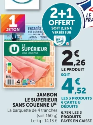 Jambon Le Supérieur sans couenne U