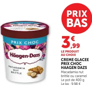 Häagen-Dazs Crème glacée prix choc