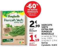 Bonduelle Haricots Verts extra-fins surgelés