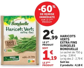 Bonduelle Haricots Verts extra-fins surgelés