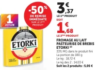 Etorki Fromage au lait pasteurisé de brebis