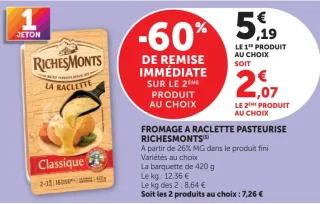 RichesMonts Classique Fromage à raclette pasteurisée