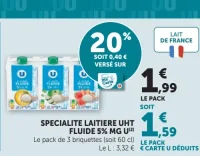 SPECIALITE LAITIERE UHT FLUIDE 5% MG U