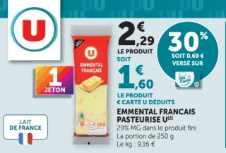 Emmental français pasteurisé U