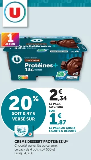 U Crème Dessert Protéines+
