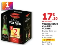 Vin mousseux Charles Volner Brut ou demi-sec ou rosé