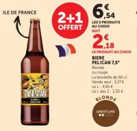 BIERE PELI!CAN 7,5° Blonde ou rouge