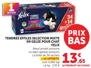 Tendres effilés sélection mixte en gelée pour chat Felix