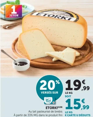 Etorki Fromage de brebis au lait pasteurisé