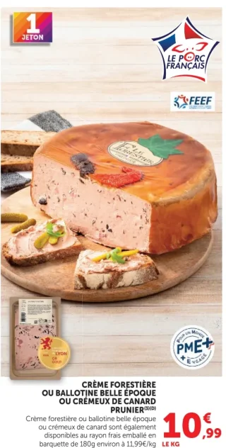Crème forestière ou ballotine Belle Époque ou crémeux de canard Prunier