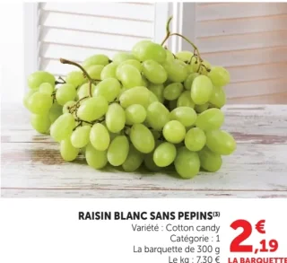 Raisin blanc sans pepins Cotton candy