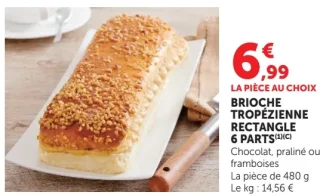 BRIOCHE TROPÉZIENNE RECTANGLE 6 PARTS
