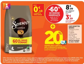 Café dosettes Senseo Classique ou doux ou corsé