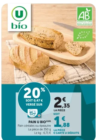 Pain céréales ou épeautre Pain U Bio