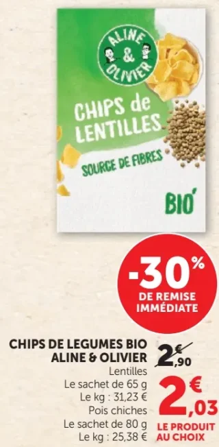 Chips de légumes bio Aline & Olivier