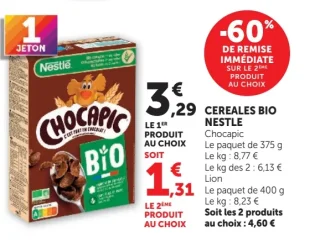 Cereales Bio Nestle Chocapic ou Lion