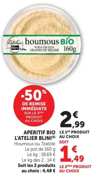 Apéritif Bio L'Atelier Blini (Houmous ou Tzatziki)