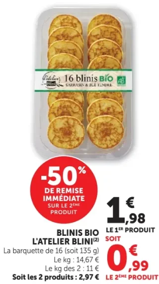 Blinis Bio L'Atelier Blini (Sarrasin & blé tendre)