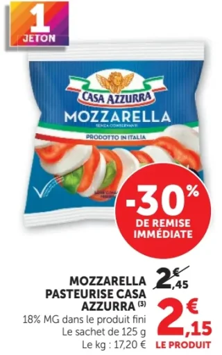 Mozzarella Pasteurise Casa Azzurra