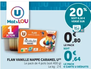 FLAN VANILLE NAPPE CARAMEL U