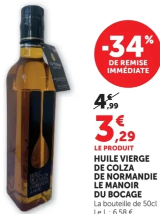 Huile vierge de colza de Normandie Le Manoir du Bocage