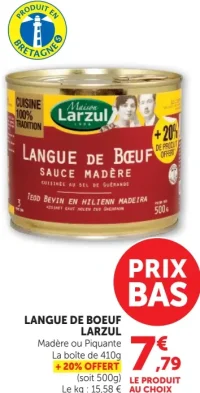 Langue de boeuf Larzul sauce Madère