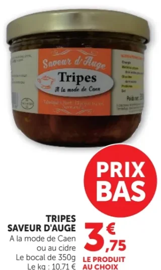 Tripes Saveur d'Auge A la mode de Caen ou au cidre