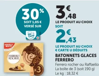 Bâtonnets glaces Ferrero
