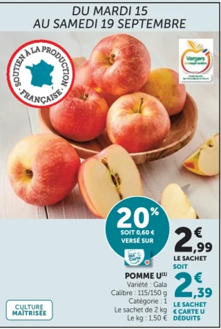 Pomme U variété Gala