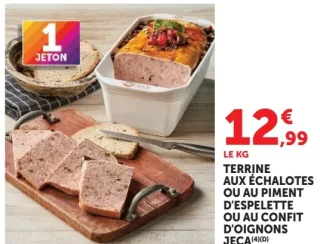 Terrine aux échalotes ou au piment d'Espelette ou au confit d'oignons Jeca